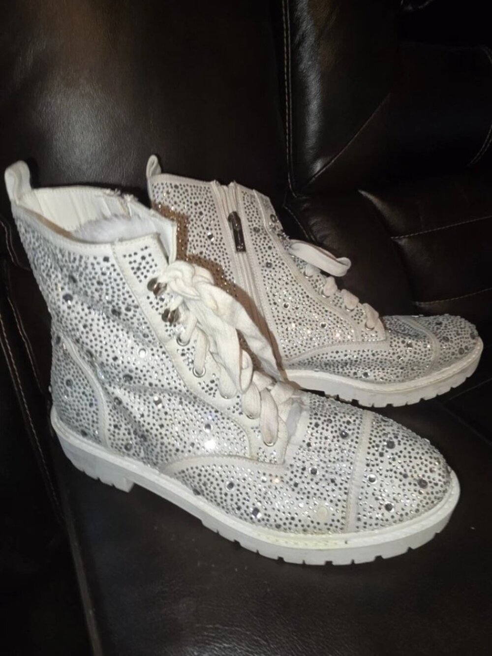 Jessica Simpson Womens Fashion Boot Kalirah Embellished White Size 6.5 US New